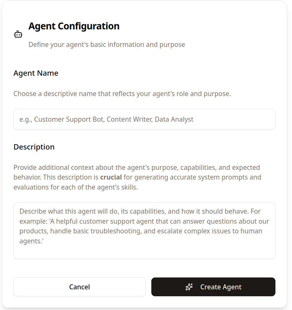 Agent Selection Interface
